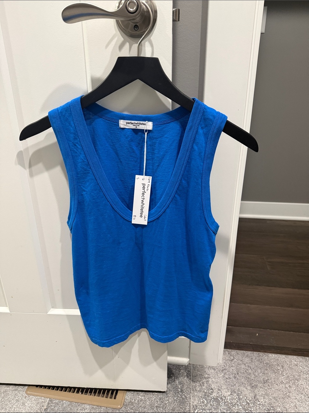 perfectwhitetee Electric Blue V-Neck Tank